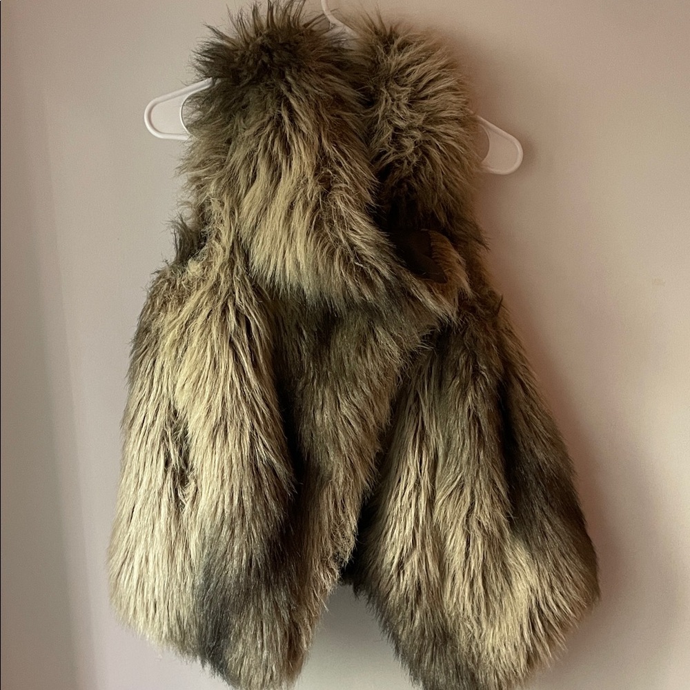 ONLY Faux Fur Vest - Brown